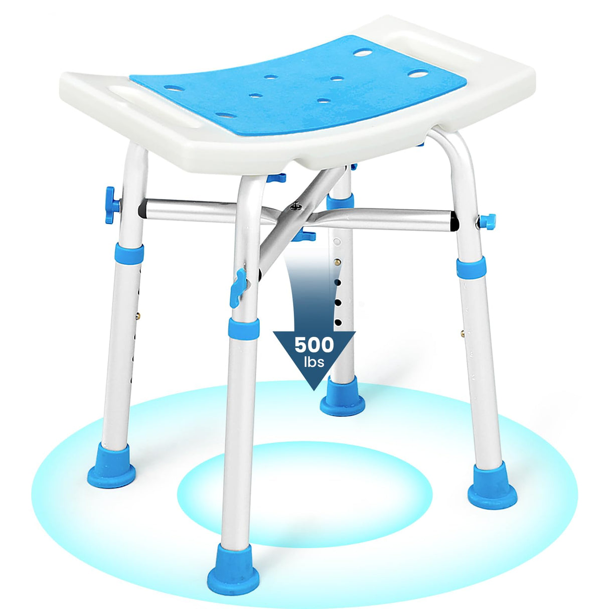 Bariatric Shower Chair 500lbs,Padded Shower Stool for Inside Shower,Shower Bench with 6 Height Adjustable Tube,FSA/HSA Eligible