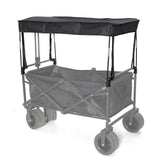 Black Removable Wagon Canopy Attachment with Rods, Foldable Sun Shade Cover