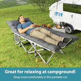 Folding Camping Cot for Adults, 2 Pack Heavy Duty Sleeping Cots with Carry Bag, Double Layer Oxford Portable Travel Camp Cots for Outdoor Camp Beach Home Office (Blue Pad & Gray Pad, 2PACK)