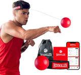 Boxbollen® Boxing Reflex Ball - Celebrity-Endorsed Home Workout Game - App-Connected Punch Counter - Hand Eye Coordination Training Ball - Christmas Gift for Boxers, All Ages - Stocking Stuffer - Red