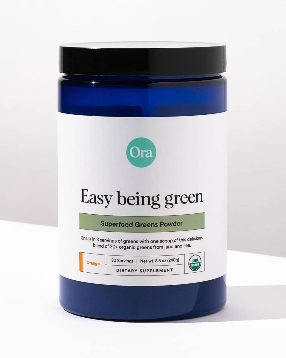 Ora Organic Greens Powder - Vegan, Gluten-Free, Organic Super Greens Drink for Energy and Detox | Antioxidants & Adaptogenic Herbs | 20+ Superfood Greens Blend - Citrus Flavor, 30 Servings