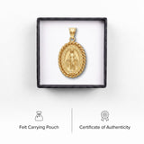 Cross+Crown Premium 14K Yellow Gold Virgin Mary Miraculous Medal for Women & Men, Durable Double-Bonded 14K Yellow Gold Virgin Mary Pendant for Necklace, Women & Mens Gold Virgin Mary Medal, Handcrafted Religious Jewelry in the USA