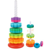 JUXUE Baby Spinning Stacking Toys for Toddlers 1-3, Rainbow Ring Stacker Montessori Toys for Babies for 12 Months, 1 2 3 One Year Old Girl Boy Christmas Birthday Gifts, Autism Sensory Learning Toy