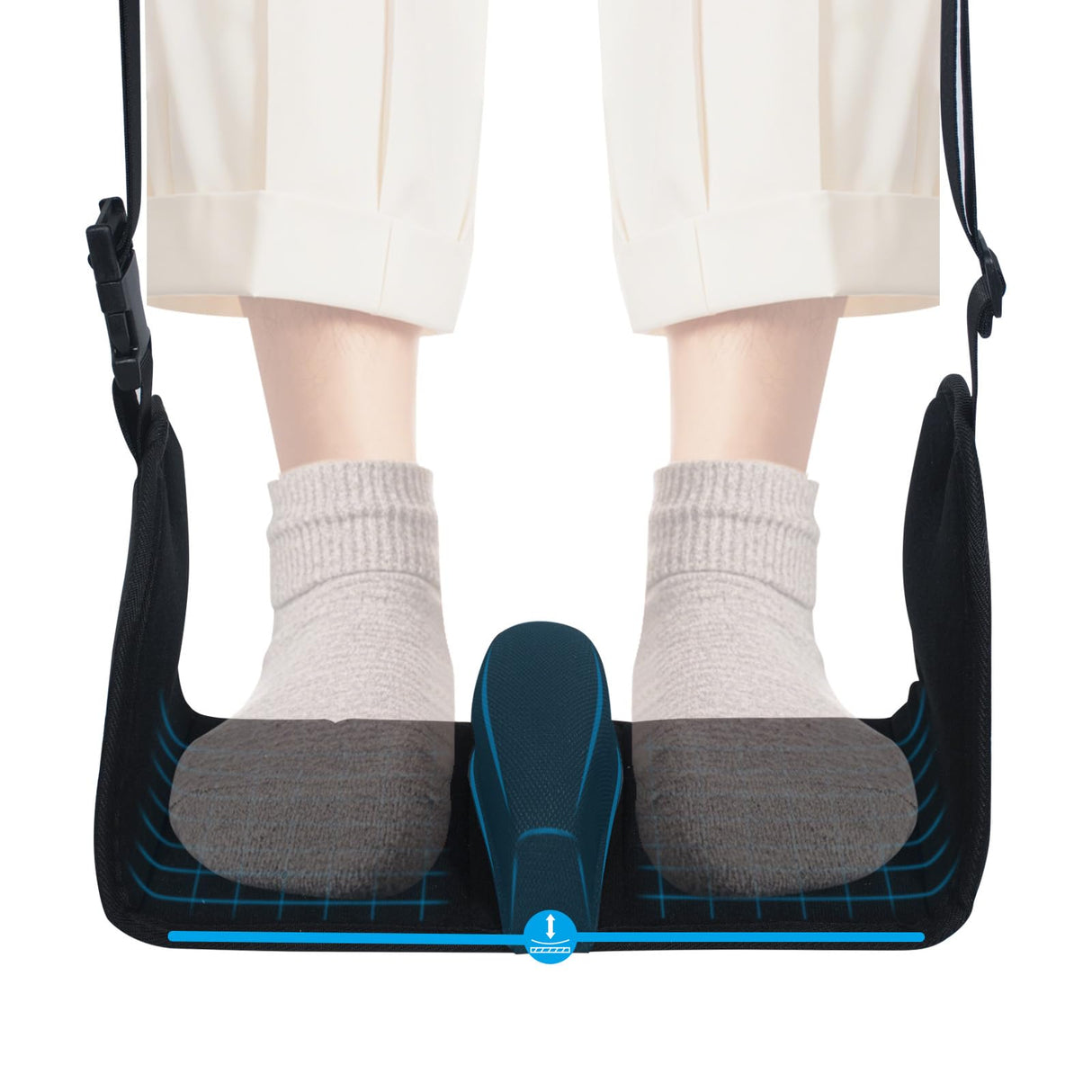 Airplane Foot Hammock, Foot Hammock for Travel Accessories with Ergonomic Removable Foot Divider Design, Airplane Foot Rest, Premium Comfortable Memory Foam & Hardboard for No Feet Clashing