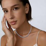 Gemsme 4.0mm Cubic Zirconia Tennis Necklaces for Women and Men |White18inch