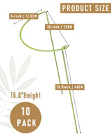 10-Pack Plant Support Stakes, Heavy Duty Steel Plant Stakes as Monstera Plant Support & Peony Cages, Metal Garden Stakes for Indoor Outdoor Plants, Snake Plant & Vine Support, 10" W x 15.8" H