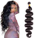 12A Brazilian Human Hair Bundles Body Wave 28 inch Single Bundle Virgin Hair Bundles Body Wave Bundles Human Hair 100G Natural Black Hair Extensions