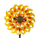 VEWOSTAR Metal Sunflower Wind Spinner Outdoor,13Inch Large Double Windmill Pinwheels with Stake,Kinetic Wind Sculpture Outdoor for Yard, Garden, Lawn Decorations