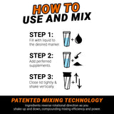 HELIMIX 2.0 Vortex Blender Shaker Bottle Holds upto 28oz | No Blending Ball or Whisk | USA Made | Portable Pre Workout Whey Protein Drink Shaker Cup | Mixes Cocktails Smoothies Shakes | Top Rack Safe