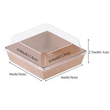 ROSPAKTEK 100Pack 4x4x2.5 Inches Charcuterie Boxes with Clear Lids - Bakery, Chocolate Covered Strawberries, Cupcake, Pie, Treat, Macaron Boxes for Christmas, Valentine's