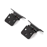 Ravinte 60 Pack (30 Pairs) 1/2" Overlay (Variable) Cabinet Hinges, Self-Closing Semi-Concealed Face Mount, Matte Black Decorative Hardware with Door Bumpers for Kitchen & Cupboard Doors