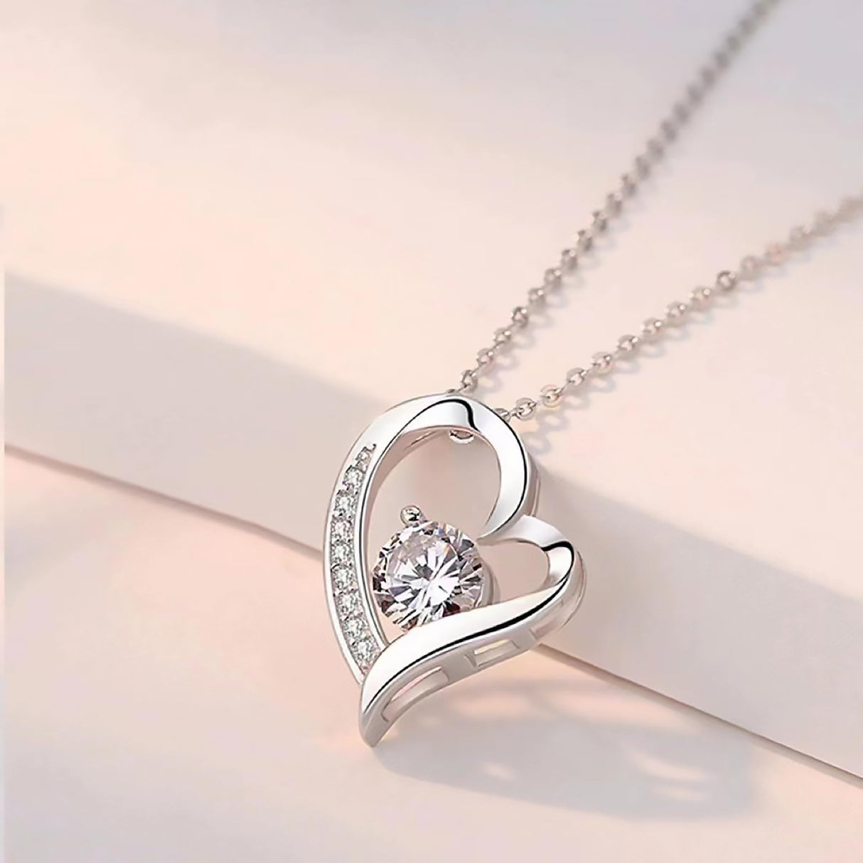 Mothers Day Gifts For Mom From Son Daughter Mom Necklace For Women New Mom Gifts Birthday Christmas Gifts With Heartfelt Message & Lighted Box (Sterling Silver, 682- loveheart01)