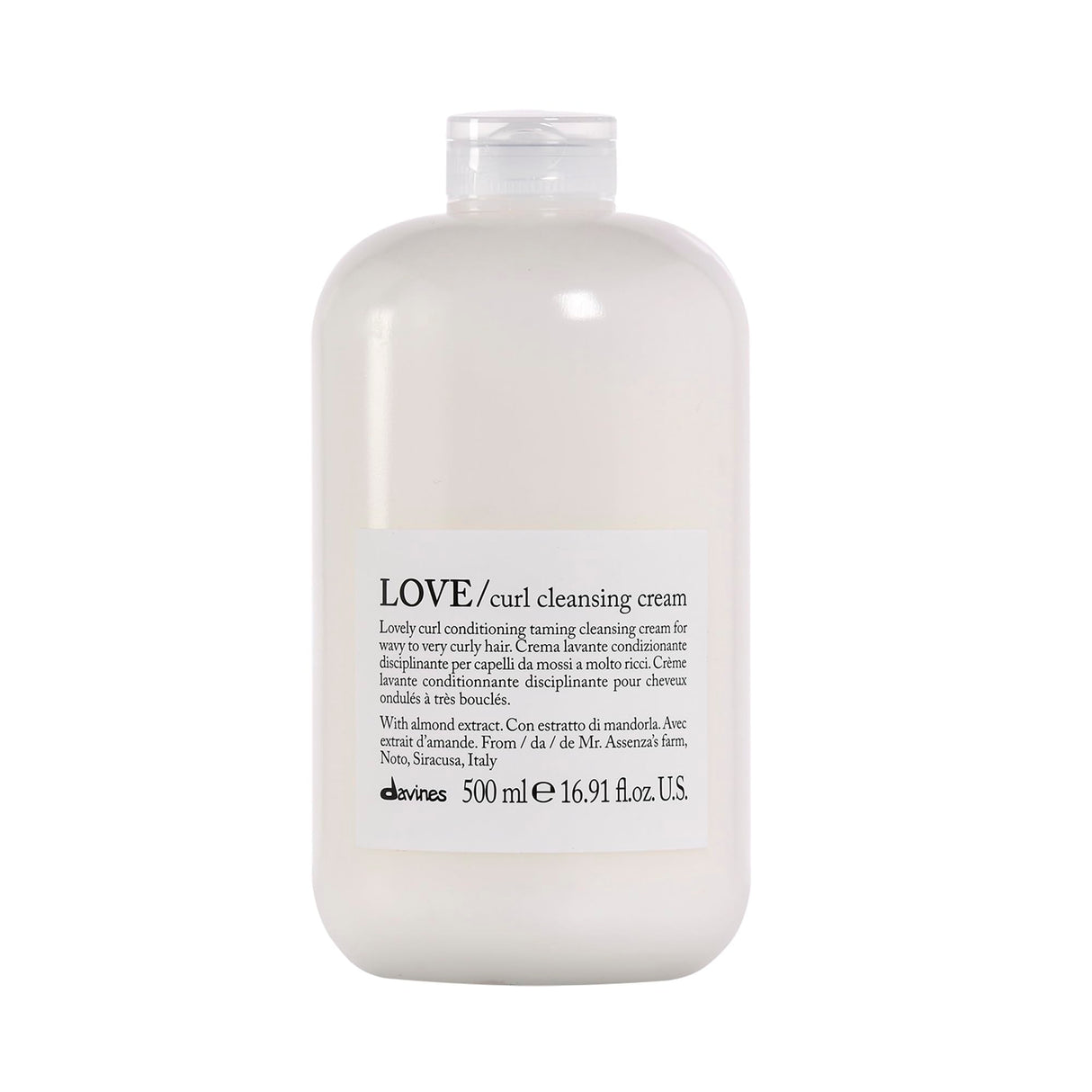 Davines LOVE Curl Cleansing Cream, All In One Shampoo and Conditioner, Soften and Hydrate Wavy And Curly Hair, 16.9 Fl. Oz
