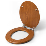 Cambridge Oak Toilet Seat | Wood Oak Effect | Traditional Style | Soft Close Hinges | Universal Size | Bathroom Toilet Seats