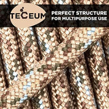 TECEUM 5/32" Paracord Rope 1000 – 1000ft / 200ft / 100ft / 50ft – Tactical Parachute Cord 4mm – 45+ Colors – Nylon String for Survival & Camping Gear – Stripe Cord for Survival – Utility Rope
