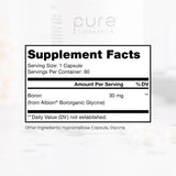Pure TheraPro Rx Bio Boron, 30mg/Capsule, 90 Capsules, Bororganic Glycine Boron Supplements for Men & Women, Vegan Mineral Supplements for Bones, Cardiovascular Function & Immunity Support