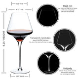 BCALIFE Red Wine Glasses Set of 4 – 20 oz Premium Crystal Wine Glass With Long Stem – Hand Blown Large Burgundy Wine Glasses – Unique Gift for Wedding, Anniversary, Christmas