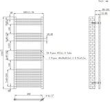 Nola Bathroom Towel Rail Heated Bathroom Radiator Wall Mounted Ladder Design Grey - 1200mm x 500mm