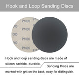 6 Inch 50 Pcs Wet Dry Sanding Discs Hook and Loop, 320 400 600 800 1000 Assorted Grit Waterproof Sandpaper Silicon Carbide for Random Orbital Sander, Automotive Wood Metal Polishing & Sanding