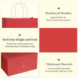 BagDream Red Gift Bags 10x5x13 Inch 100Pcs Large Kraft Paper Bags Bulk for Christmas, Wedding, Party Favors, Business, Retail, Grocery Paper Sacks with Handles