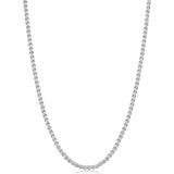 Fiusem 2.5mm Silver Tone Wheat Chain for Men, 24 Inches