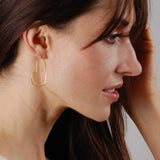 Heart Hoop Earrings for Women, 18K Gold Plated Lightweight Threader Dangles