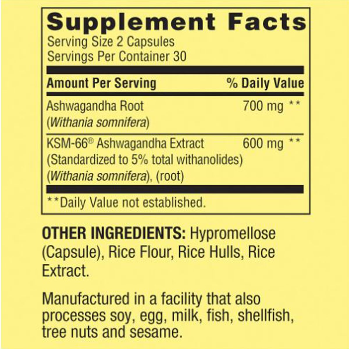 H4U 4 TOP Care Ashwagandha Dietary Supplement, 1300 mg, Stress Relief and Mood Enhancer, 60 Vegetarian Capsules