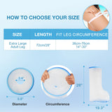Waterproof Extra Wide Leg Cast Cover for Shower Adults, Extra Large Leg Shower Cover with Non-Slip Bottom, Watertight Foot Protector for Plus Size Adults Surgery Shower Boot