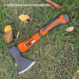 Edward Tools Wood Axe - Heavy Duty Small Camp Hatchet with Sheath - for Splitting Wood, Kindling - Forged Steel Blade with No Slip Handle - Throwing Hatchet and Axe