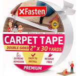 XFasten Double Sided Carpet Tape for Area Rugs, 2 Inch x 30 Yards – Heavy Duty Anti Slip Rug Grip Tape, Works as Rug Grippers, Residue Free, Wood Safe, Easy Removal for Hardwood and Laminated Floors