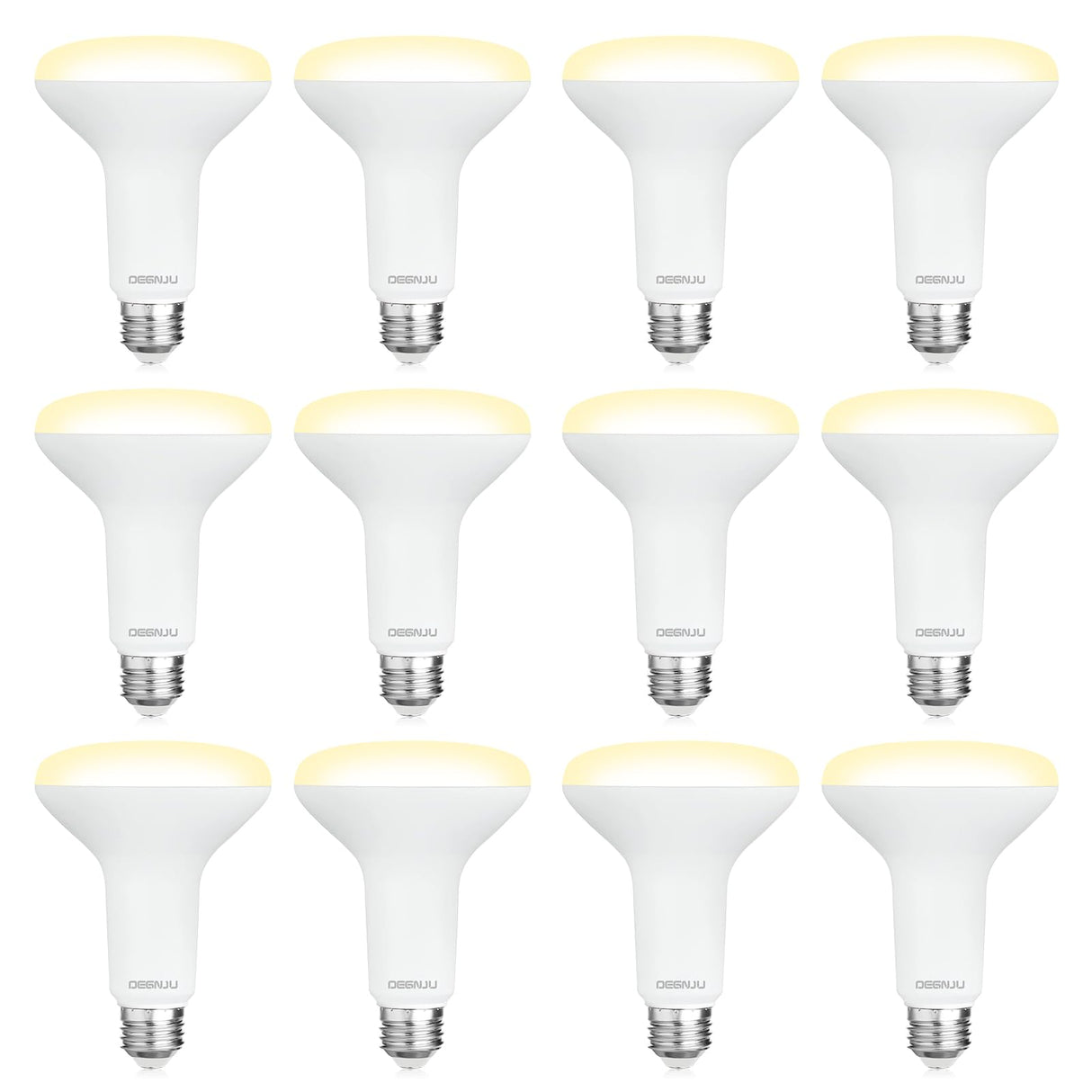 DEGNJU 12 Pack BR30 LED Recessed Light Bulb, Dimmable Indoor Flood Light Bulbs CRI80 7W Equivalent 65W 2700K Soft White 650 Lumens, 15000 Lifetime Hours E26 Base LED Can Light Bulb, Flicker-Free