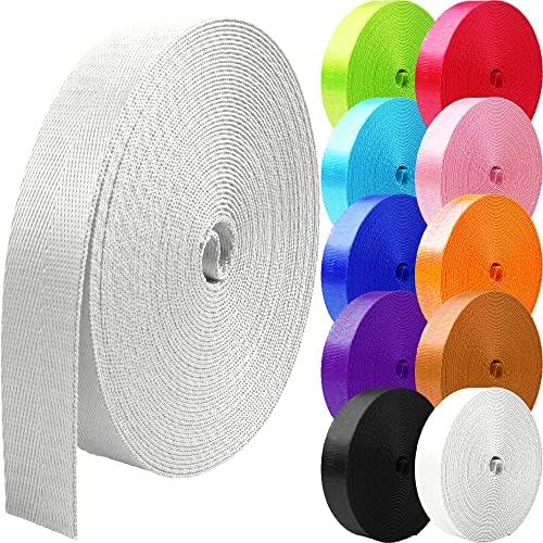Nylon Webbing 1 inch 1.5 inch 2 inch Webbing Nylon Strap Backpack Straps Belt, 10 25 50 3.3 Yards Webbing