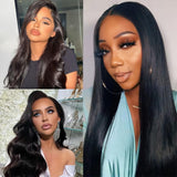 12A Straight Human Hair Bundles 18 20 22 24 Inch 100% Unprocessed Virgin Hair Double Weft Remy Straight Weave Hair 4 Bundles Natural Black Deals