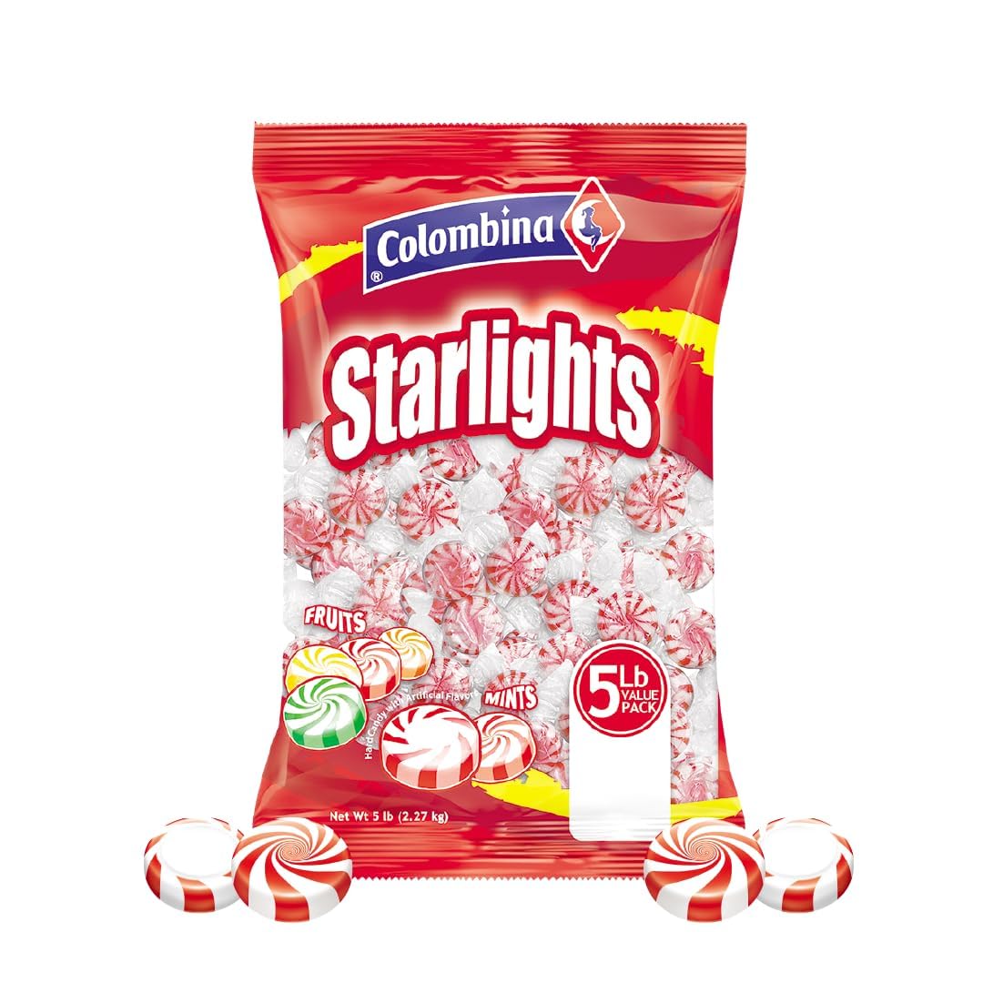 Starlight Peppermints Mints 5 Lb -Approx 400 Peppermint Candy Individually Wrapped - Thanksgiving Christmas Candy Mints