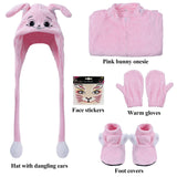 Ezuwail Adult Bunny Onesie Animal Pajamas for Women, Christmas Halloween Onesie Adult Pink Bunny Costume for Sleepwear, Homewear, M