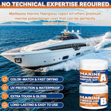 Fiberglass Boat Repair Kit (Color Match), Marine Fiberglass Repair Kit for Boats, Gel Coat Repair Kit for Boats, Epoxy Filler for Boats, Fiberglass Repair Kit Fix Holes, Chips, Pits, Cracks