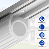 DGSL Garage Door Seals Bottom Rubber Weather Stripping Sealing Strip Replacement, Universal Weatherproof Threshold Buffering (20 Ft, White)