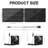 NHZOTUD Solar Powered Fan Kit 12.6 Inch IPX7 Weatherproof, 15W Solar Panel with 2 Waterproof Fans, Intake or Exhaust Air Fan for Outside Backyard Chicken Coops, Greenhouses, Doghouse