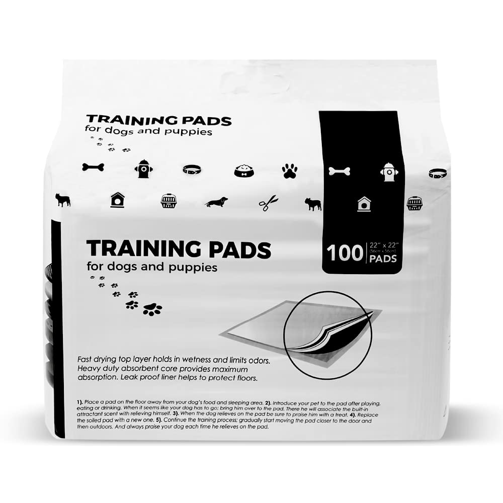 BV Puppy Pads Leak-Proof 100 Count 22"x 22" - Absorbent Pee Pads for Dogs with 6-Layer Design, Rapid Dry Sheet & Built-in Attractant - Dog Pad with Odor Control, Perfect for Puppies & Senior Dogs