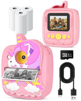 YTETCN Instant Print Camera for Kids 3-12 Years - Kids Camera with 32G SD Card & 3 Rolls Paper, 48MP Photo & 1080P Video, Christmas Birthday Gifts for Toddler Girls Boys