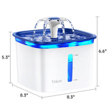 Veken Innovation Award Winner 95oz/2.8L Pet Fountain, Automatic Cat Water Fountain Dog Water Dispenser with Replacement Filters for Cats, Dogs, Multiple Pets (Blue, Plastic)