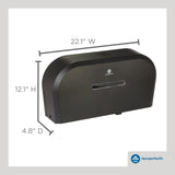 Georgia-Pacific Two-Roll Jumbo Jr. Toilet Paper Dispenser by GP PRO, Black, 59210, 22.1"W x 4.8"D x 12.1" H