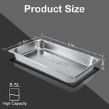 VOISEN 2 Pack Hotel Pans, 2.5" Deep, Anti-Jamming, Commercial Stainless Steel Steam Table & Catering Food Pans
