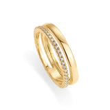 PAVOI 18K Yellow Gold Plated Dual Stacking CZ Eternity Ring