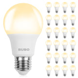 BUBO A19 LED Light Bulbs, 40 Watt Equivalent LED Bulbs, Soft White 2700K, 550 Lumens, E26 Standard Base, Non-Dimmable, 5W Soft White LED Bulbs for Bedroom Living Room Home Office, 24 Pack