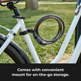 Master Lock Bike Cable Lock 5' x 1/2" Heavy Duty Anti-Theft Bike Lock Steel Cable with Black Weather Resistant Vinyl Coating for Bikes, Ebikes & Scooters, 5 Feet Long, 8370D