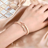 Ladies' Serpentine Bracelet，Rose Gold snake shaped bracelet