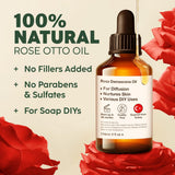 KUKKA Rose Otto Essential Oil for a Calming Retreat Promotes Smooth-Looking Skin with Rose Oil Essential Oil - 4 Fl Oz - Authentic Scent - Non-GMO and Cruelty-Free