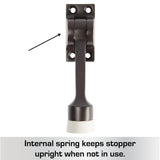 BRINKS Commercial - 4" Kick-Down Door Stop, Matte Black Finish - Non-Obtrusive Option to Protect Your Door and Walls