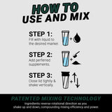 HELIMIX 1.5 Vortex Blender Shaker Bottle Holds Upto 20oz | No Blending Ball or Whisk | USA Made | Portable Pre Workout Whey Protein Drink Shaker Cup | Mixes Cocktails Smoothies Shakes | Top Rack Safe